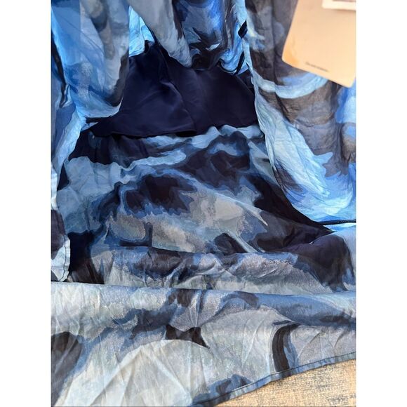 Abercrombie and Fitch Blue Pattern Strapless Hardware Cutout Maxi Dress XL - Picture 6 of 12